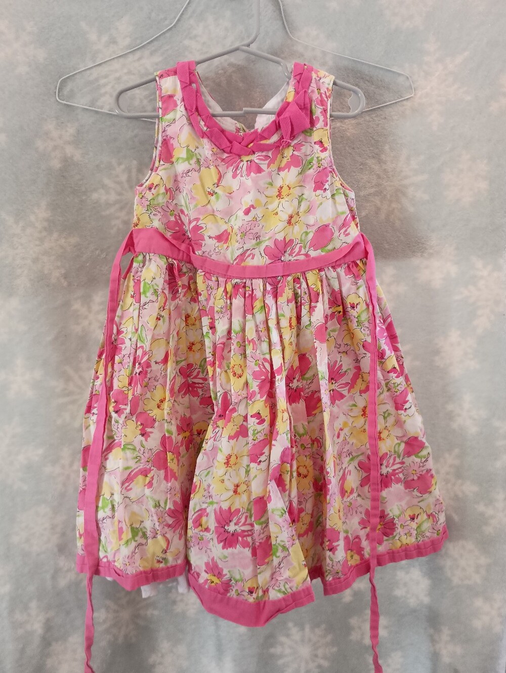 Girls' Pink Floral Sleeveless Dress size 6